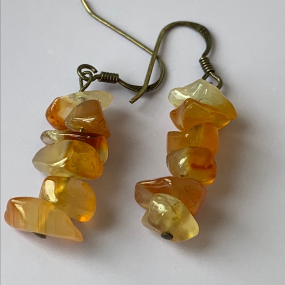 Hand made sterling silver Carnelian  earrings